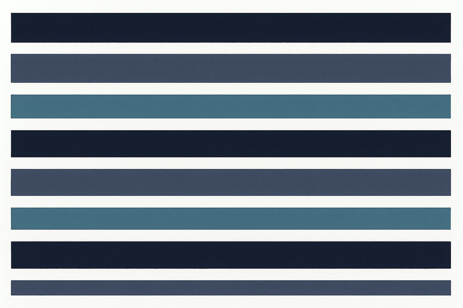 Stratified bands separated by deliberate empty gutters that never let one touch another.